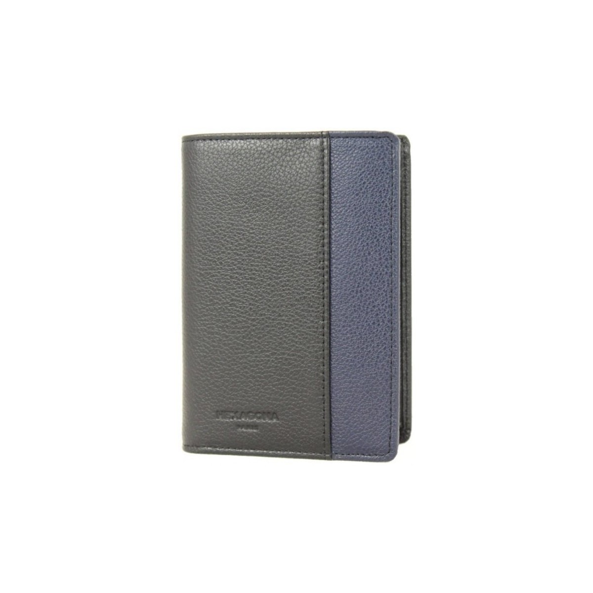 Hexagona Multicolore Petit portefeuille cuir RFID - Noir / Bleu YWsoqauI