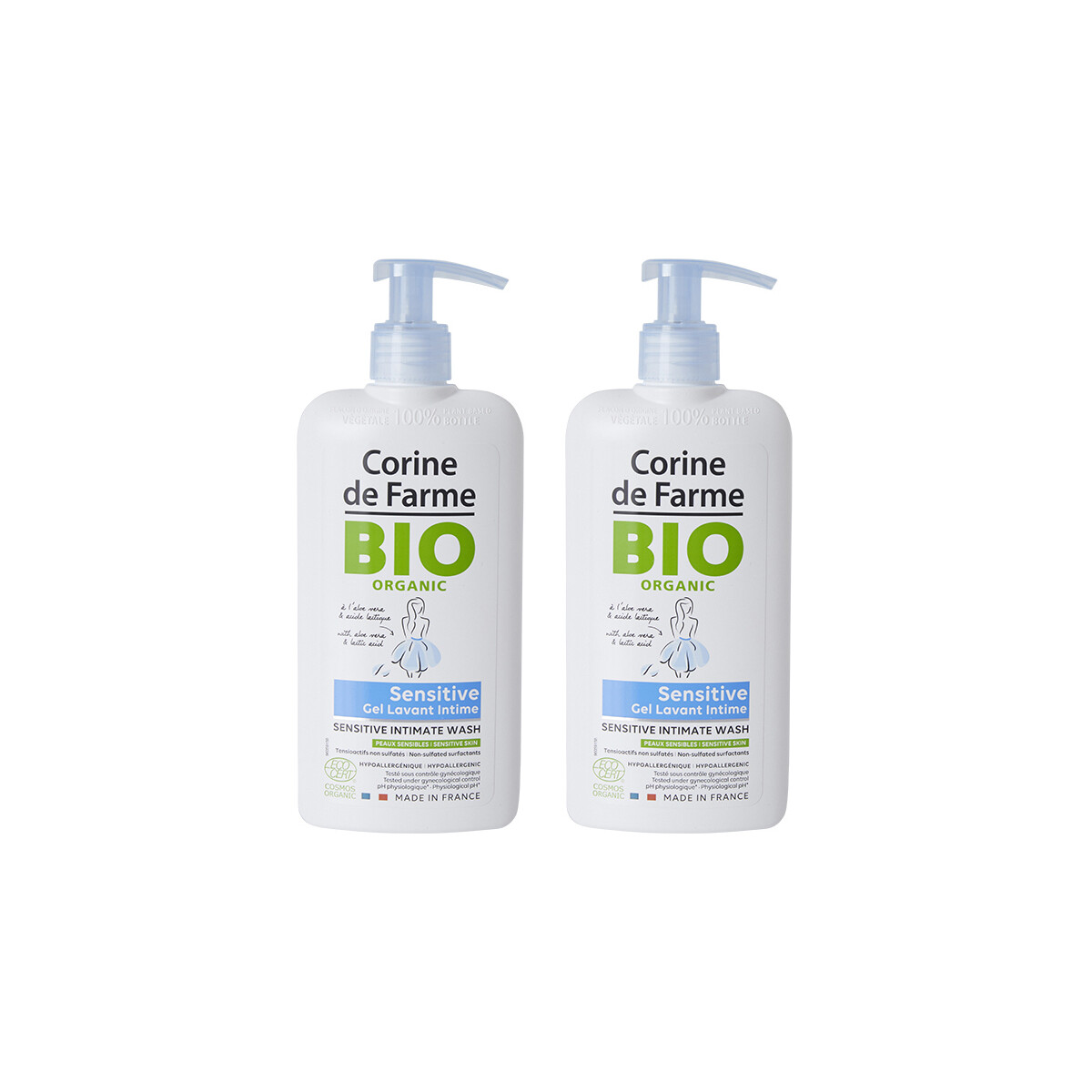 Corine De Farme Autres Lot de 2 - Gels Intimes Sensitive - Certifiés Bio tEd96BTc