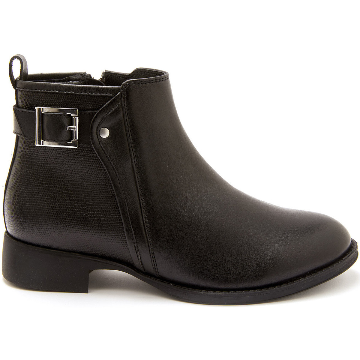 Pediconfort Noir Boots cuir semelle amovible tGavlFh9