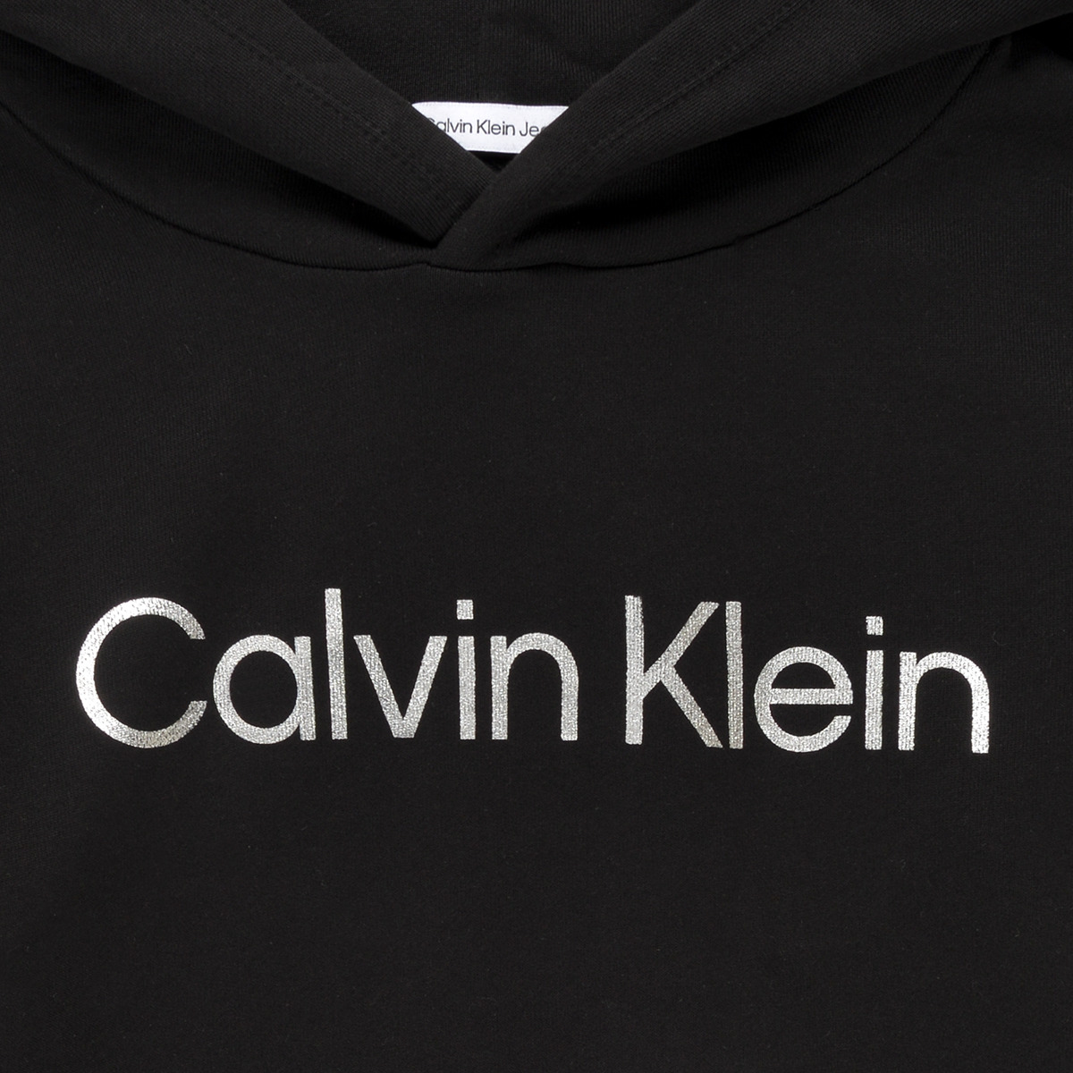Calvin Klein Jeans Noir INSTITUTIONAL SILVER LOGO HOODIE X9sIU55b