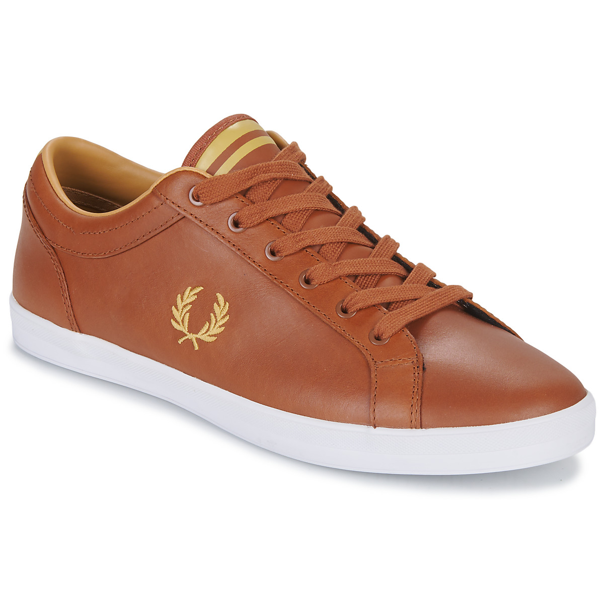 Fred Perry Marron BASELINE LEATHER x5Vrqrud
