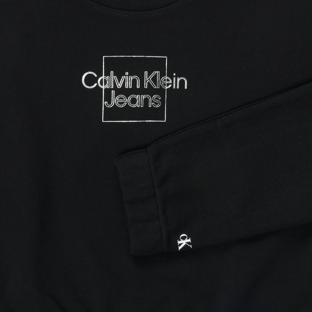 Calvin Klein Jeans Noir METALLIC BOX LOGO SWEATSHIRT XLAeYqp4