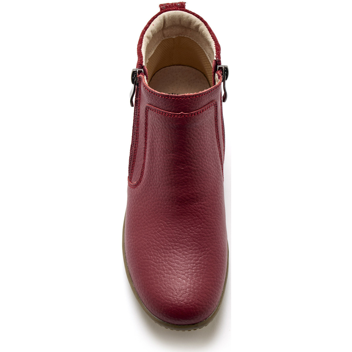 Pediconfort Rouge Boots cuir double zip uYpL3Fq5