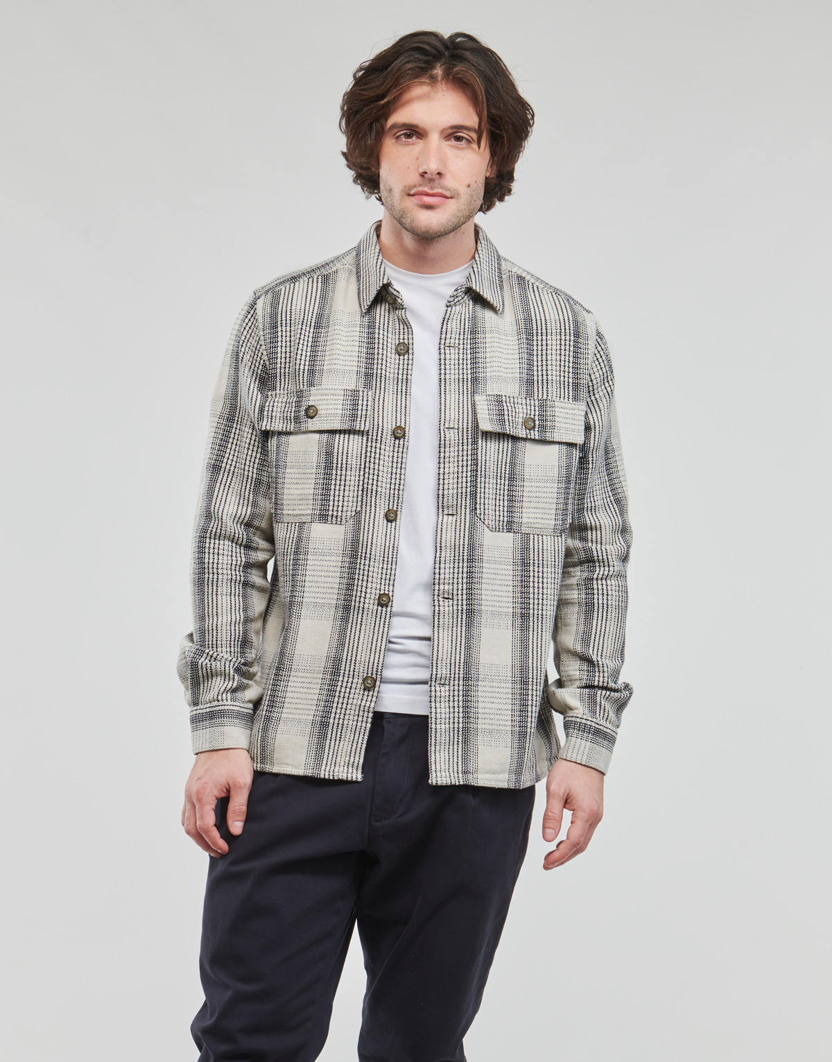 Only & Sons Noir ONSSCOTT LS CHECK FLANNEL OVERSHIRT 41