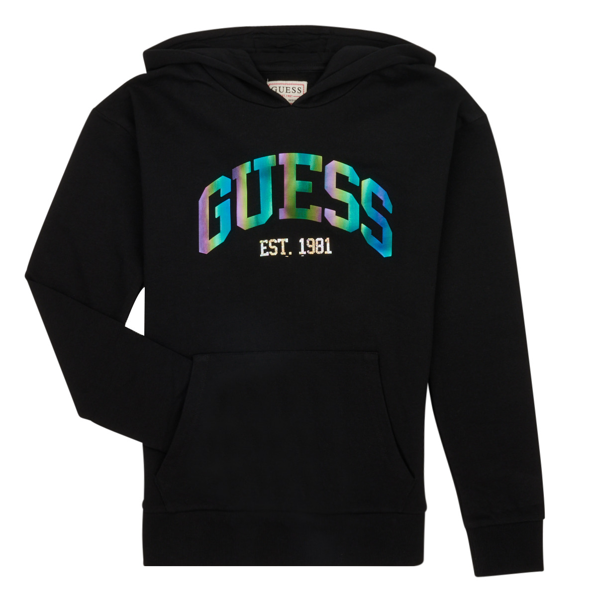 Guess Noir LS HOODED ACTIVE TOP wnYdpPNX