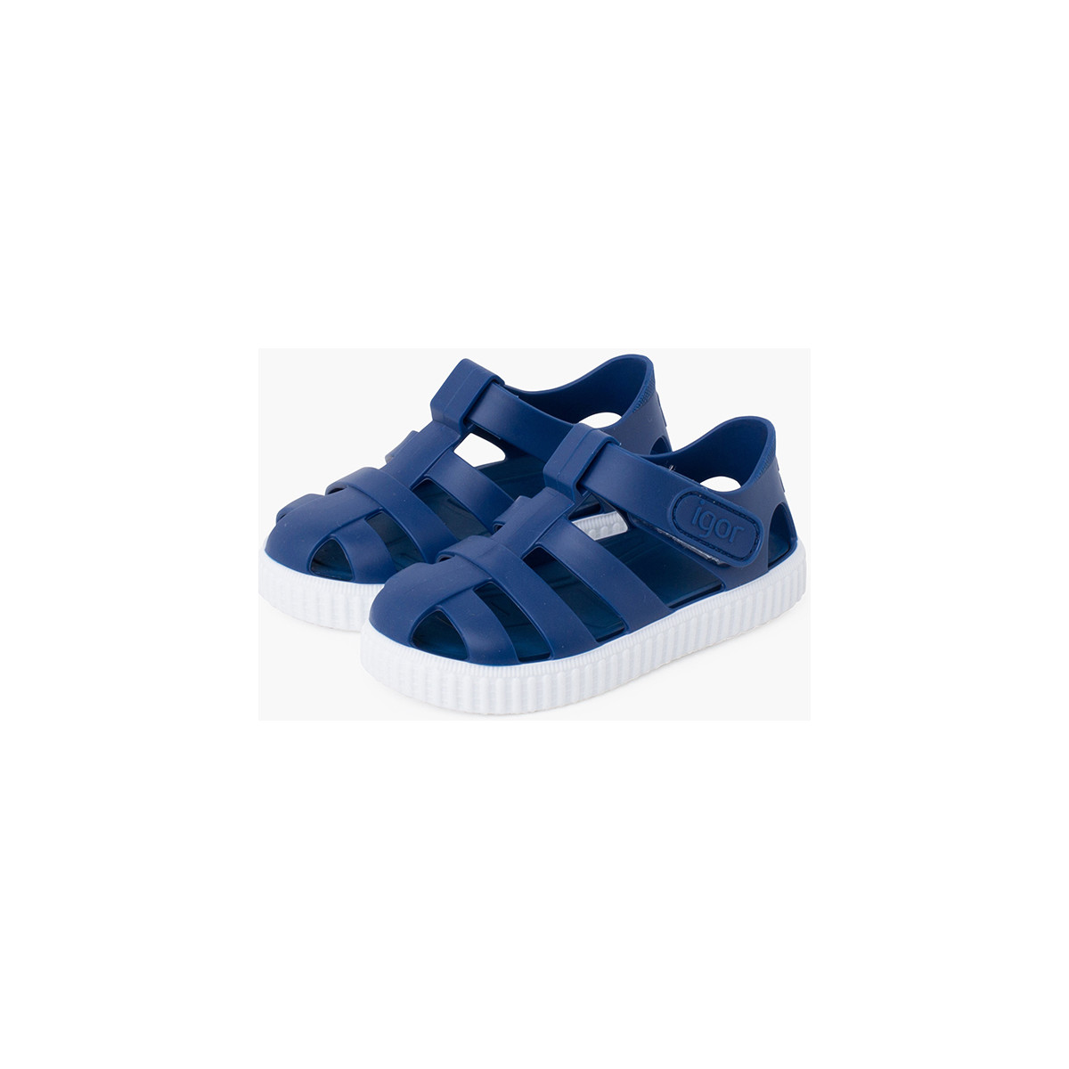 Pisamonas Bleu Sandales plastique type baskets à scratch YKN3ptSJ