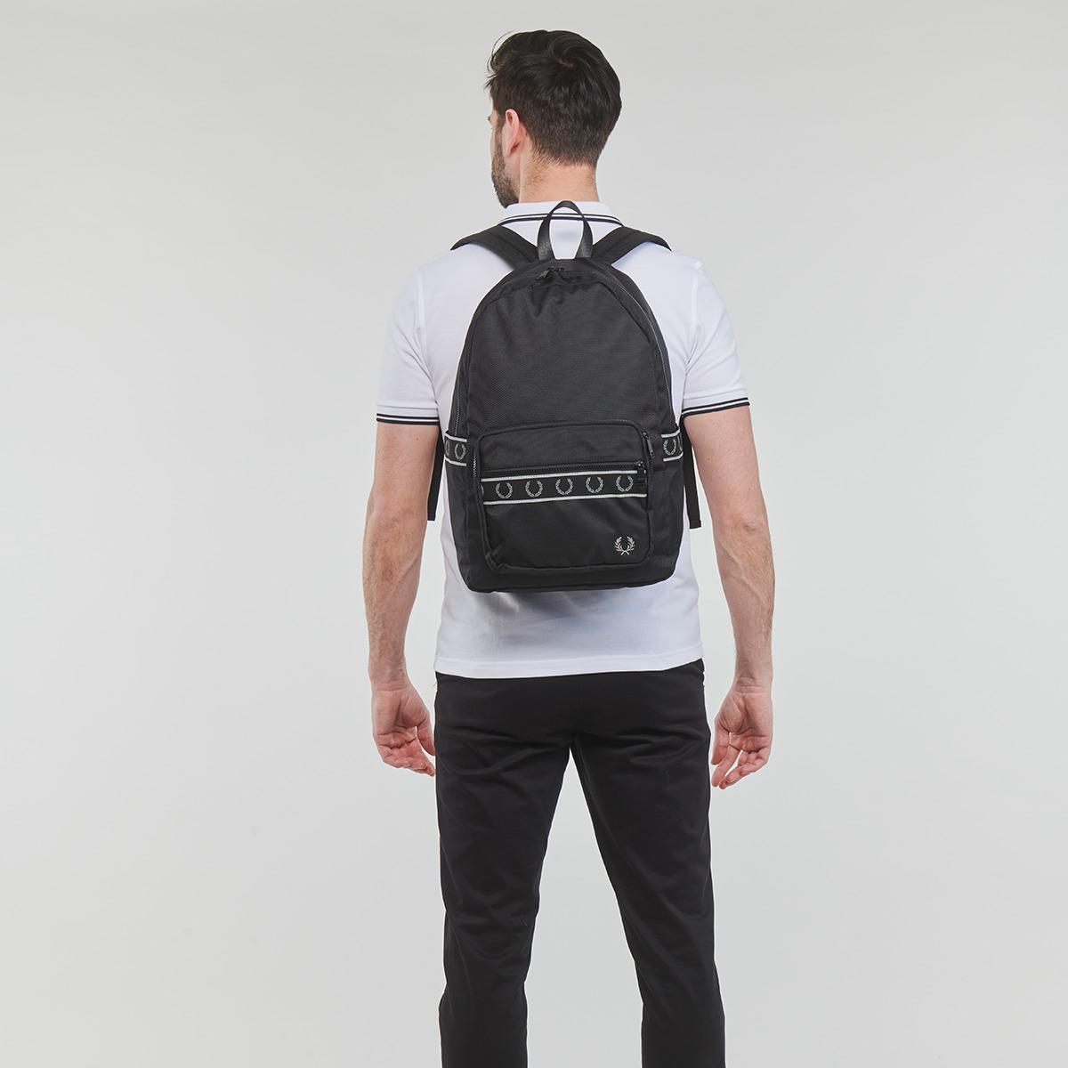 Fred Perry Noir CONTRAST TAPE BACKPACK u7CT9WGy