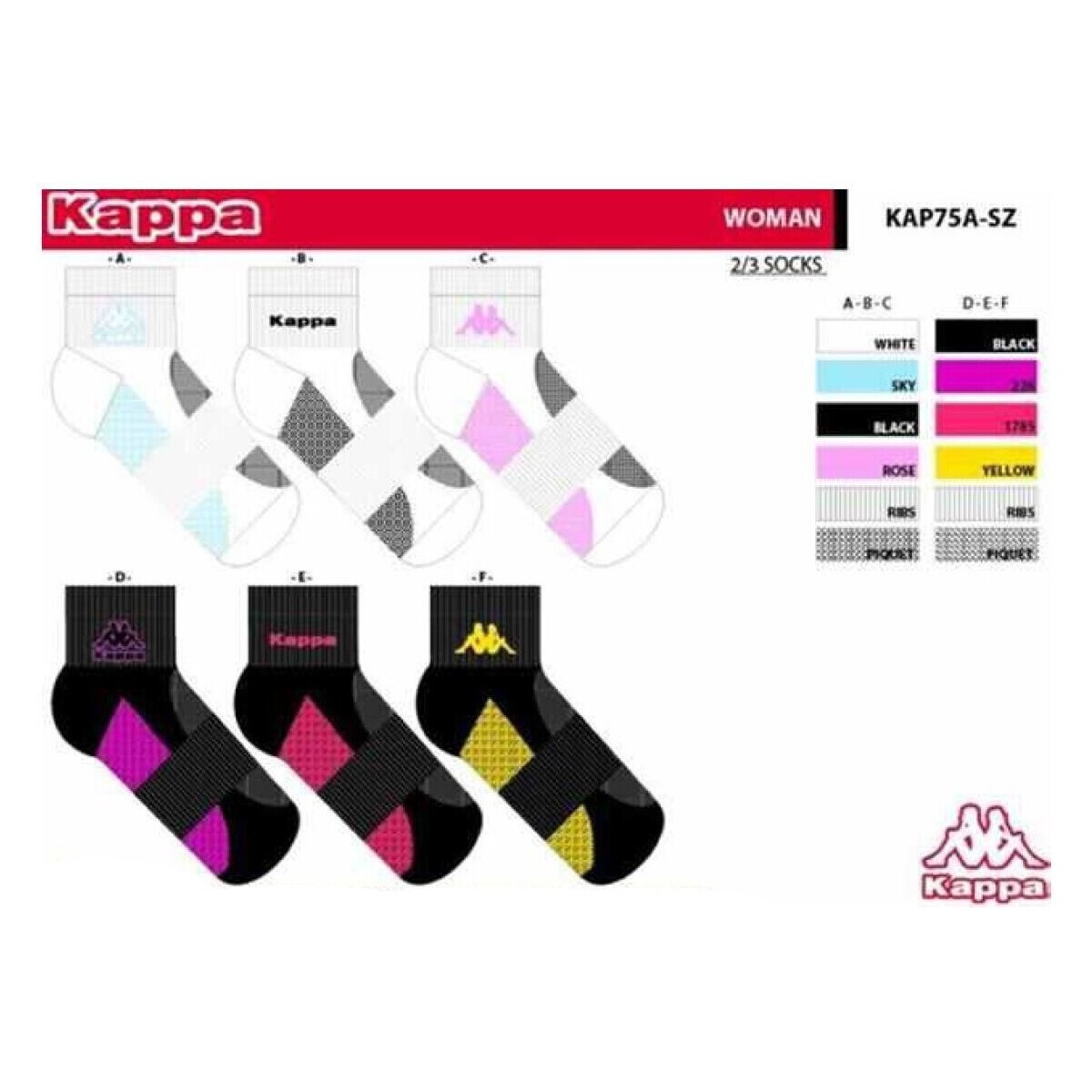 Kappa Multicolore Pack de 6 Paires 7509 YRzUwVIq