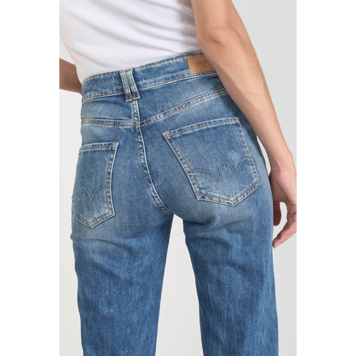 Le Temps des Cerises Bleu Luxe 400/19 mom taille haute jeans destroy bleu zKsdGrKo
