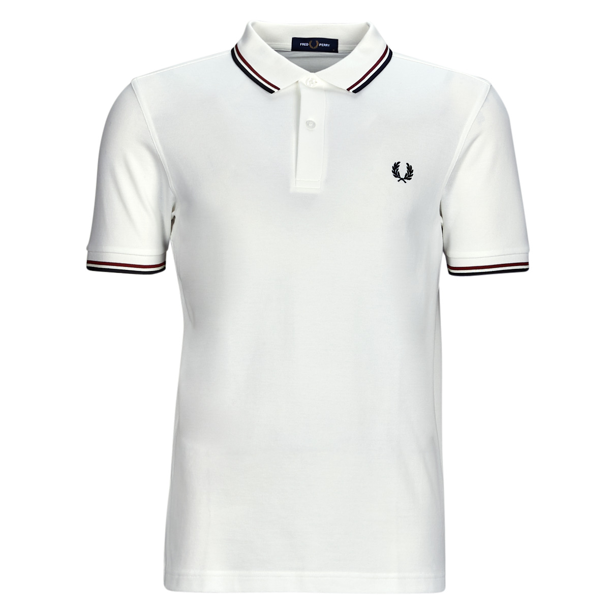Fred Perry Blanc TWIN TIPPED FRED PERRY SHIRT z0afvYsK