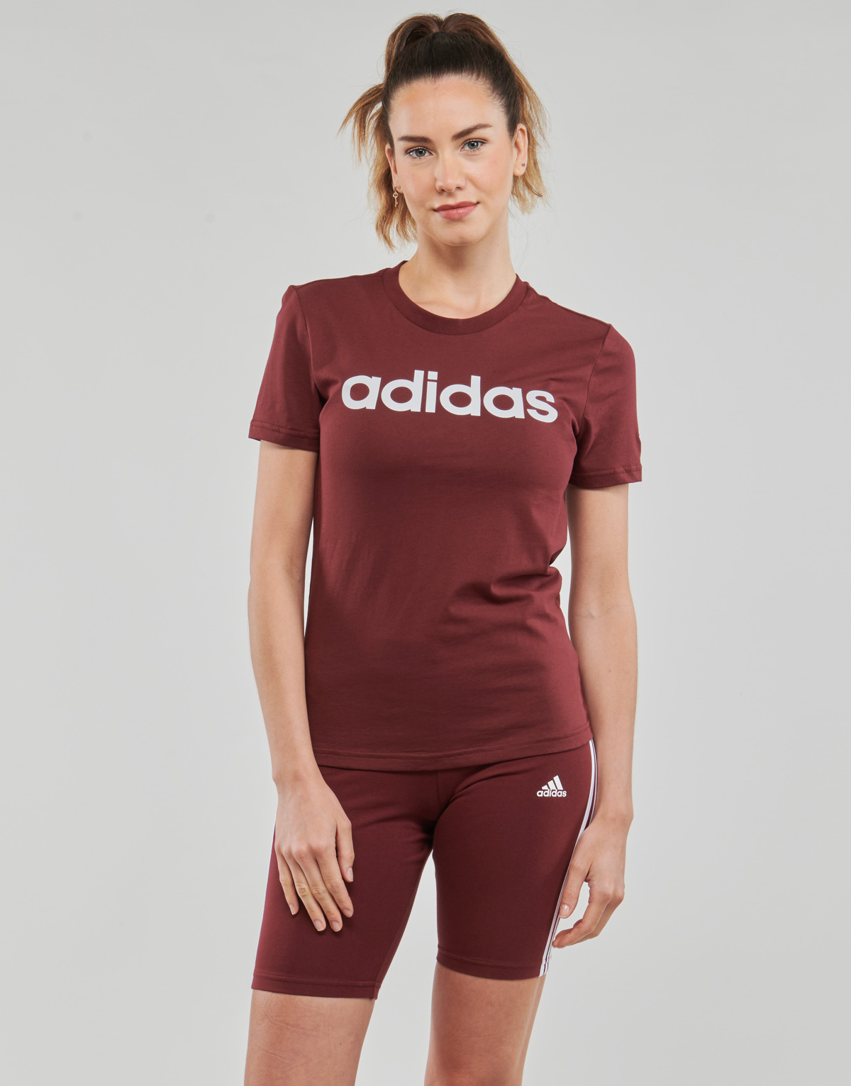 Adidas Sportswear Marron / Blanc LIN T zzfrAGko