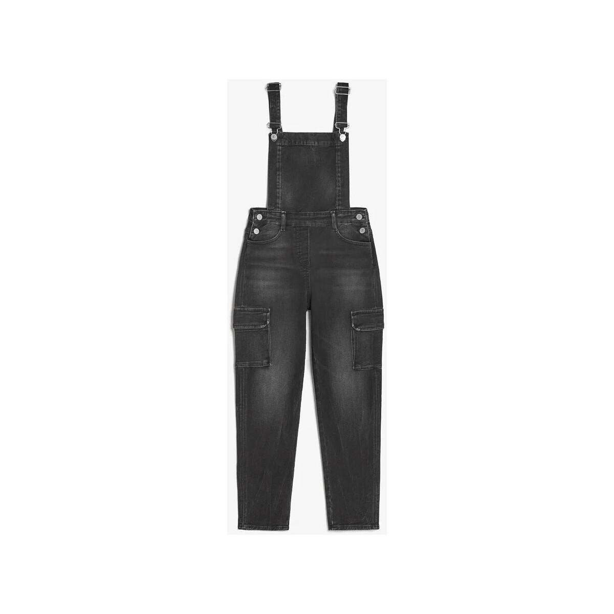 Le Temps des Cerises Noir Salopette pantalon camil en jeans noir délavé vjJa16V5