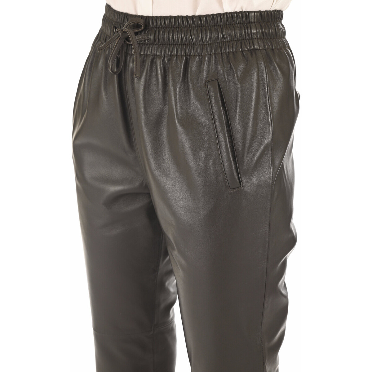 Oakwood Marron Pantalon jogpant cuir marron foncé-044702 sjJtGoe2