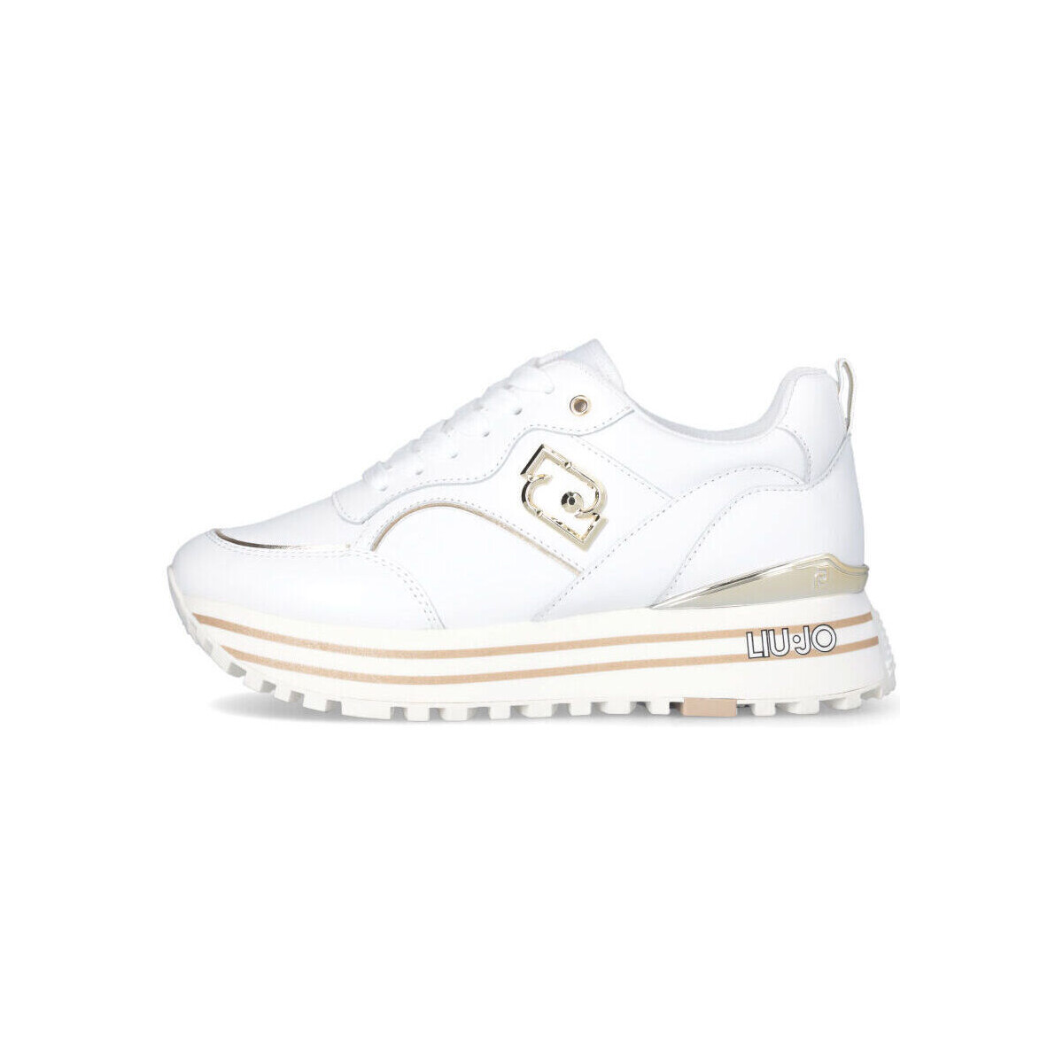 Liu Jo Blanc Sneakers à plateforme blanches en cuir ver