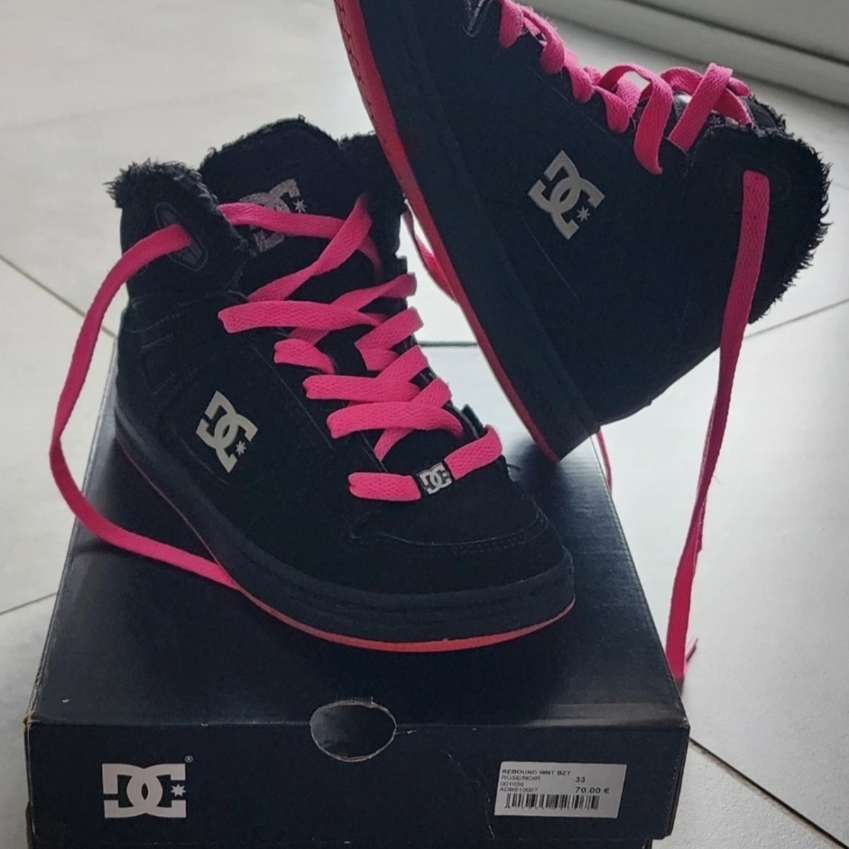 DC Shoes Noir Basket DC shoes Fourées noire et rose fus