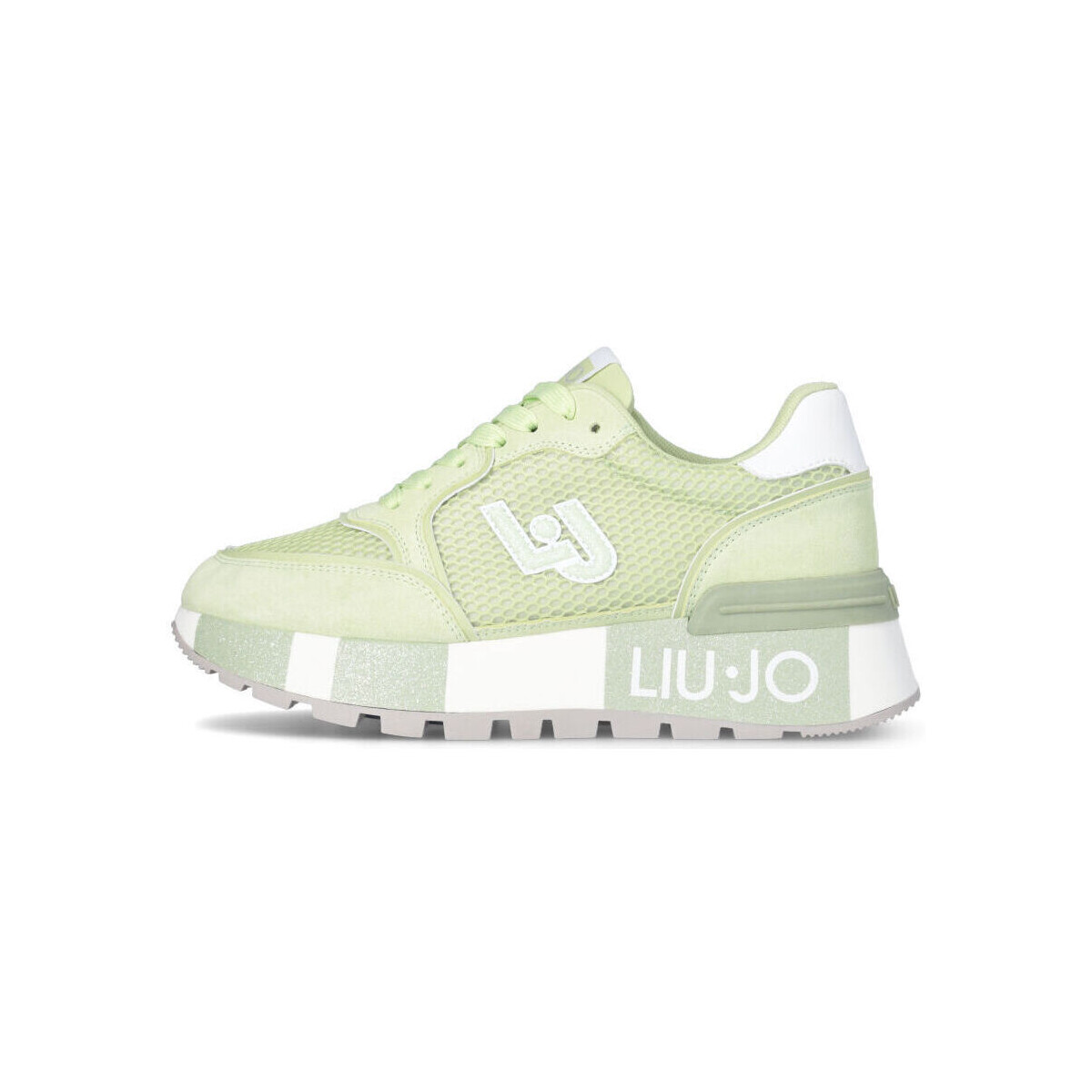 Liu Jo Vert Sneakers à plateforme en daim et maille fil