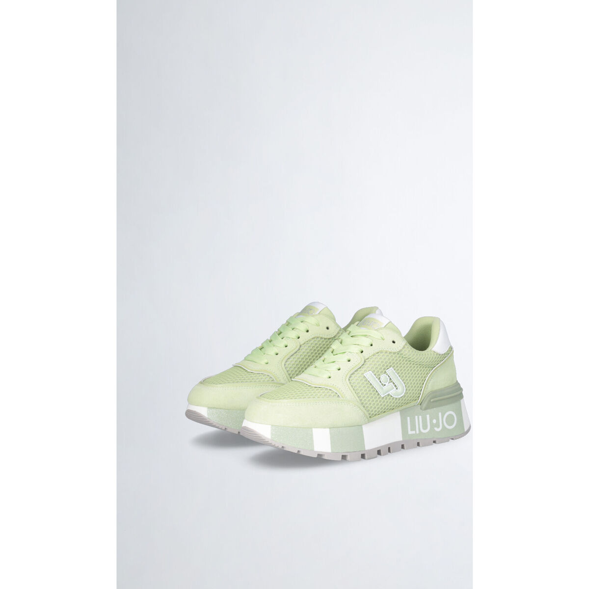 Liu Jo Vert Sneakers à plateforme en daim et maille filet XWjzJckX