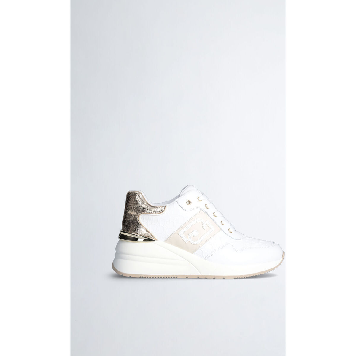 Liu Jo Blanc Sneakers en cuir avec semelle compensée wfNwYa0n