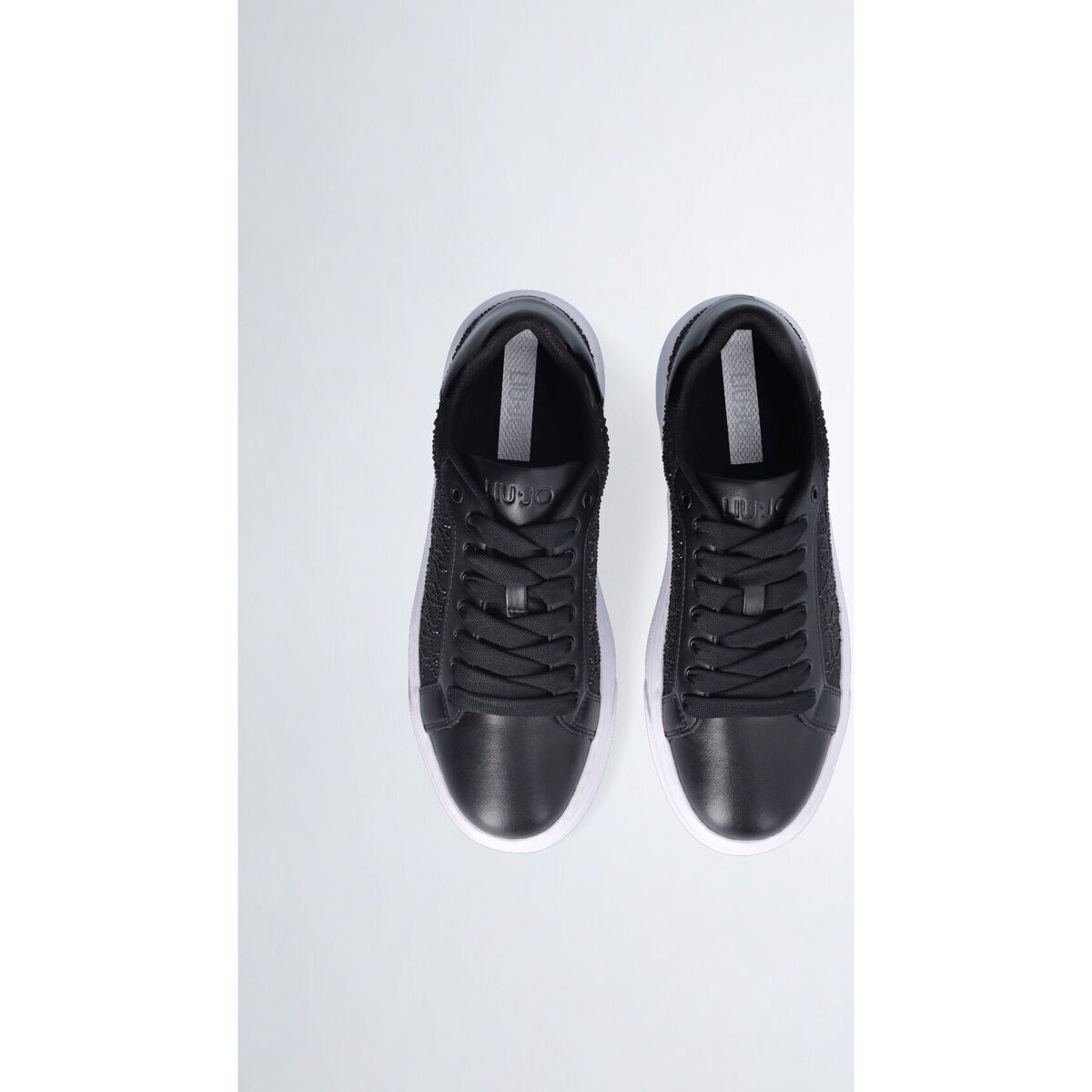 Liu Jo Noir Sneakers plateforme avec logo strass YXujR5Dy